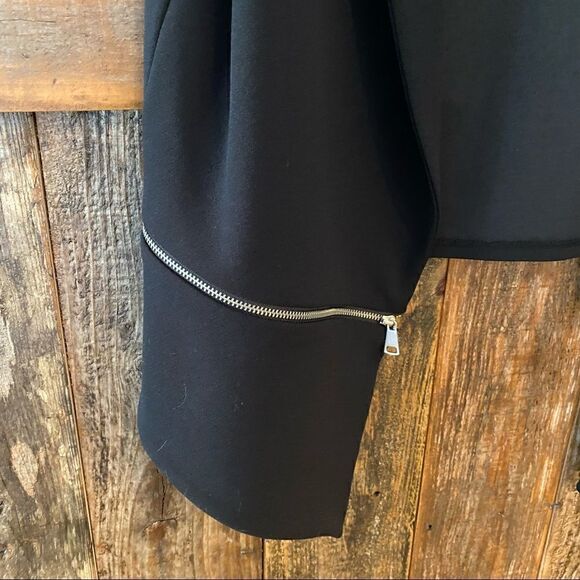 Melissa Paige Sz L NWT Black Open Metal Zipper Moto Music Concert High Lo Vest - Picture 4 of 7